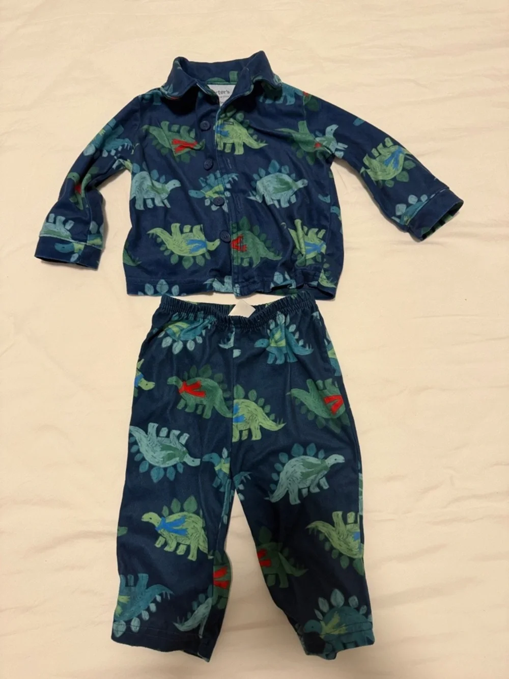 Kids Navy Blue Dinosaur Pajama Set baby 12 months